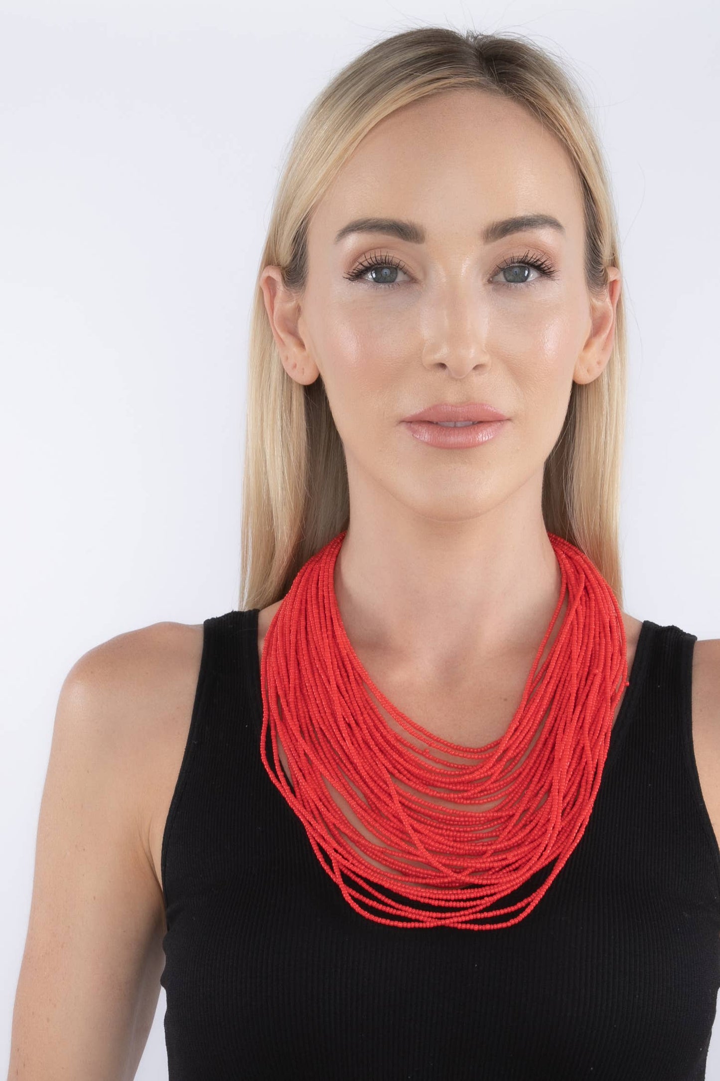 Ruby Red Seed Bead Necklace - Born To Glam Born To Glam