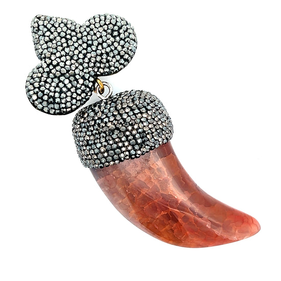 Amber Horn Crystal Pendant - Born To Glam Born To Glam