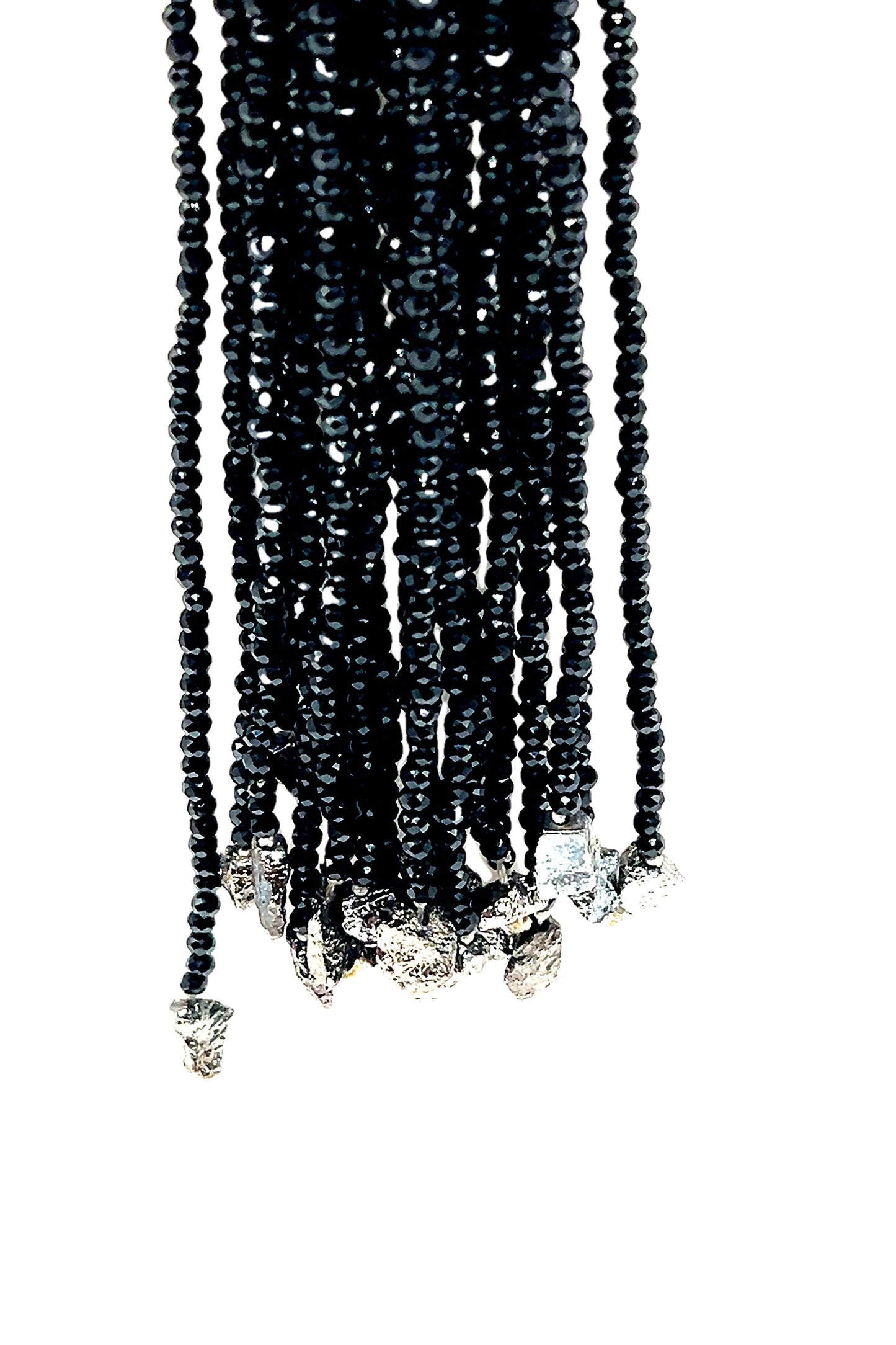 Statement Black Tassel & Gemstone Necklace - Born To Glam Born To Glam