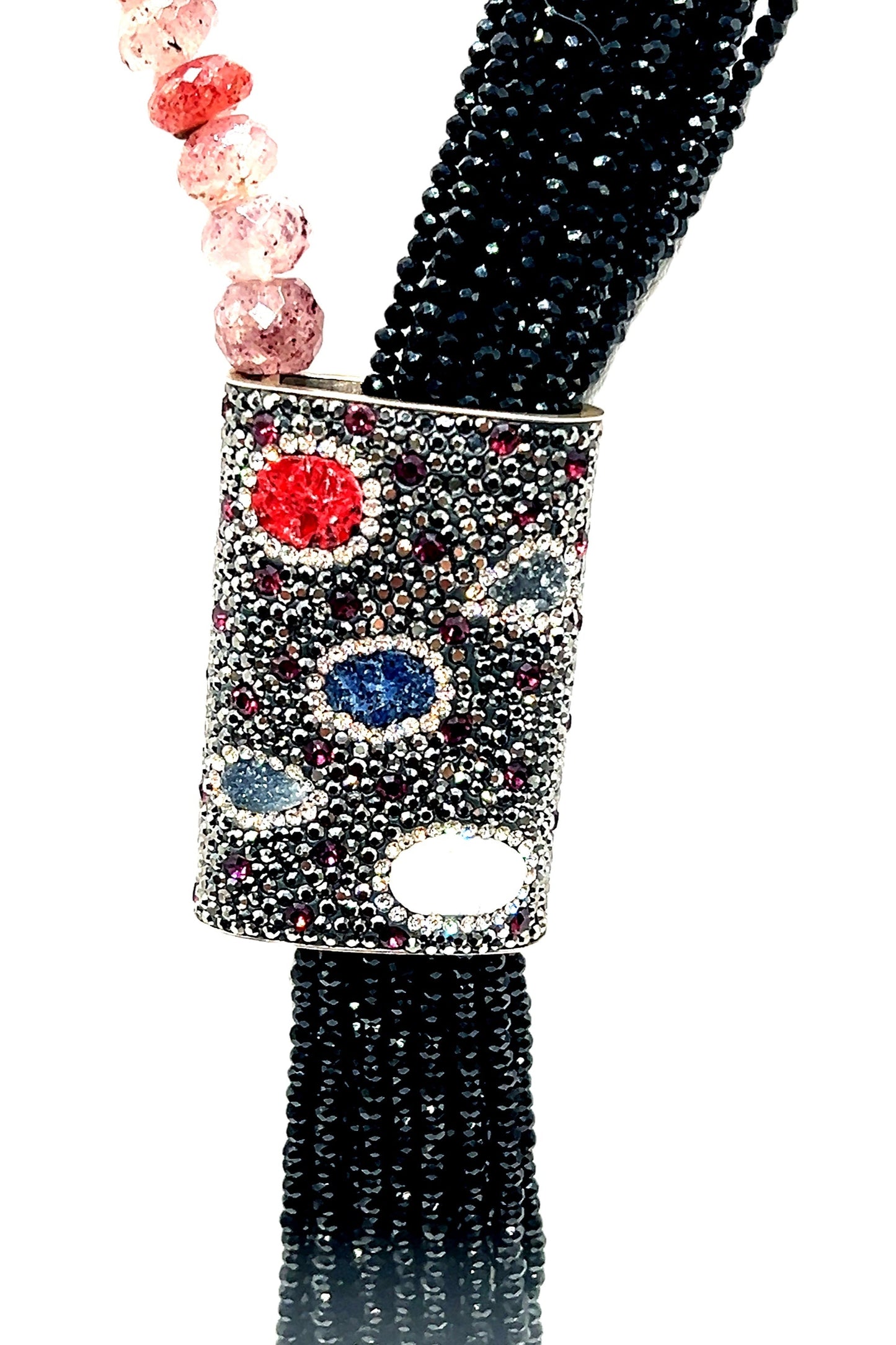 Statement Black Tassel & Gemstone Necklace - Born To Glam Born To Glam