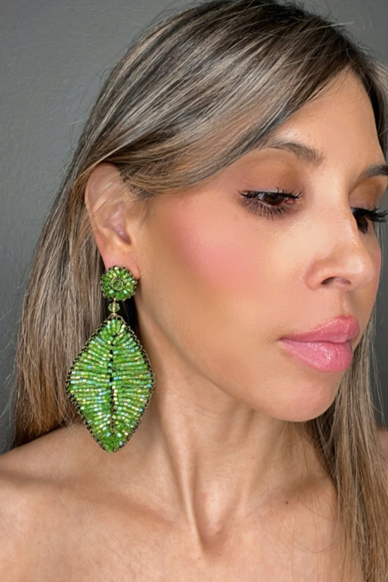 Load image into Gallery viewer, Meticulous Crystal Leaf Statement Earring - Born To Glam
 Born To Glam