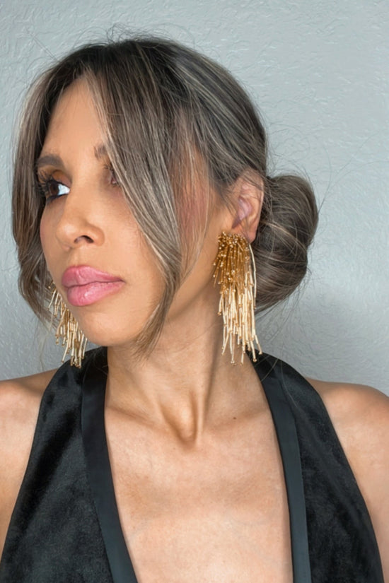 Load image into Gallery viewer, Waterfall Crystal Statement Clip On Earrings - Born To Glam
 Born To Glam