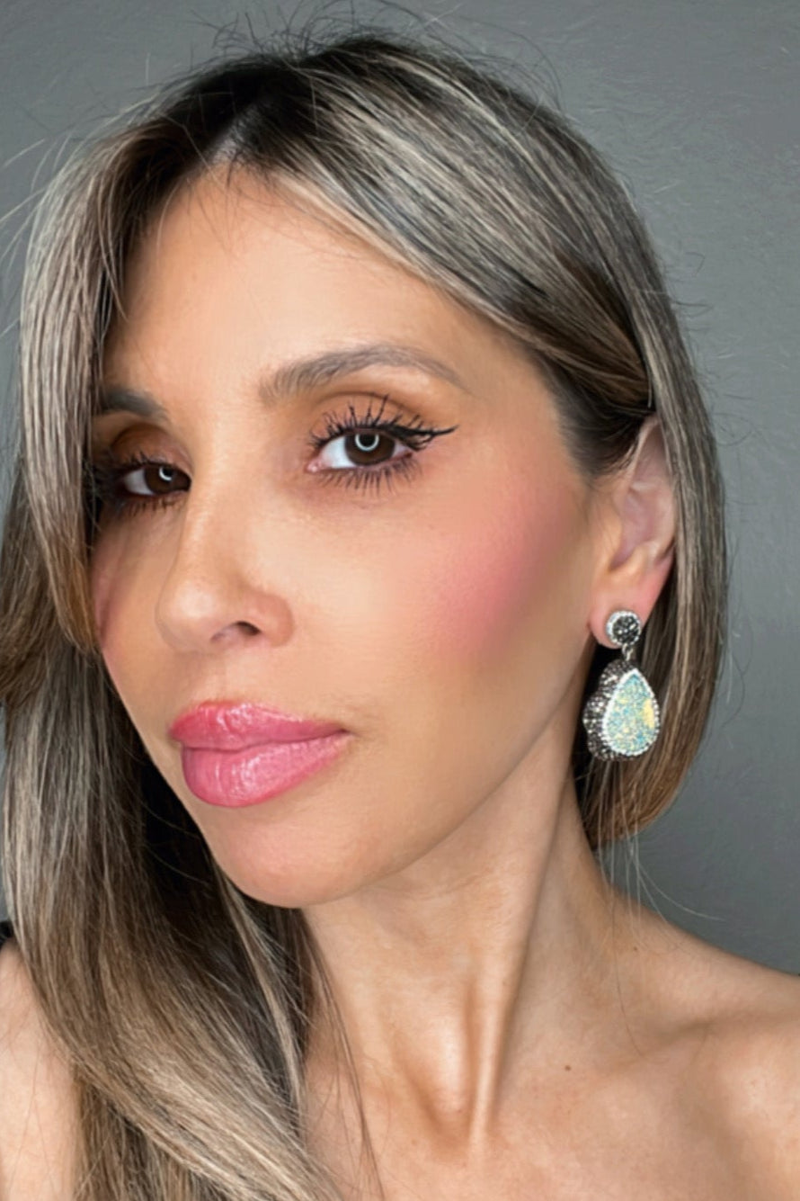 Minty Green Gemstone Dangle Earring - Born To Glam Born To Glam