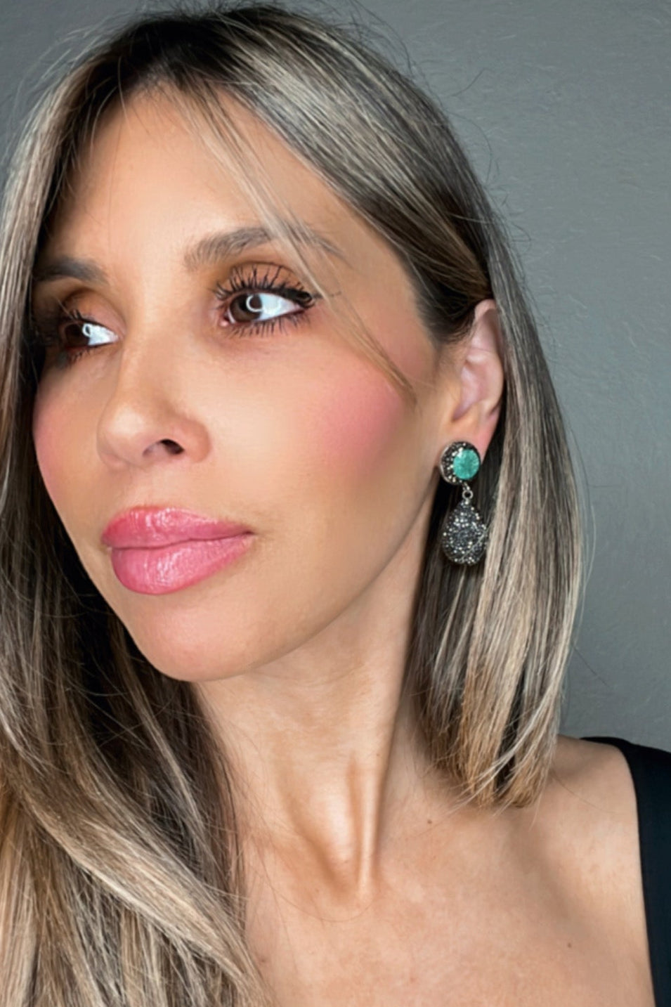 Silver Crystal Gemstone Sterling Silver Earring - Born To Glam Born To Glam
