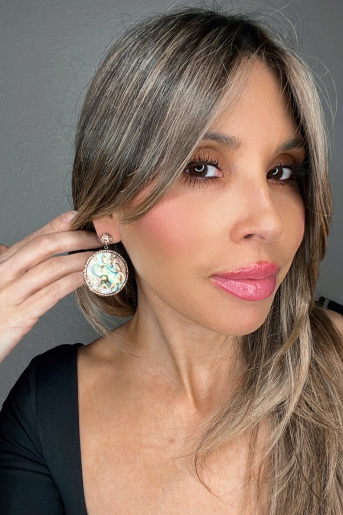 Gemstone Swirls Gold Crystal Earring - Born To Glam Born To Glam