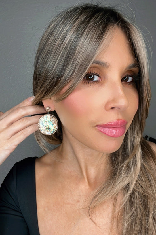 Gemstone Swirls Gold Crystal Earring - Born To Glam Born To Glam