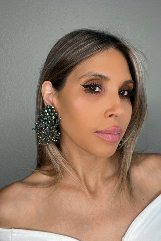 Load image into Gallery viewer, Crystal Sculpture Statement Clip On Earring - Born To Glam
 Born To Glam