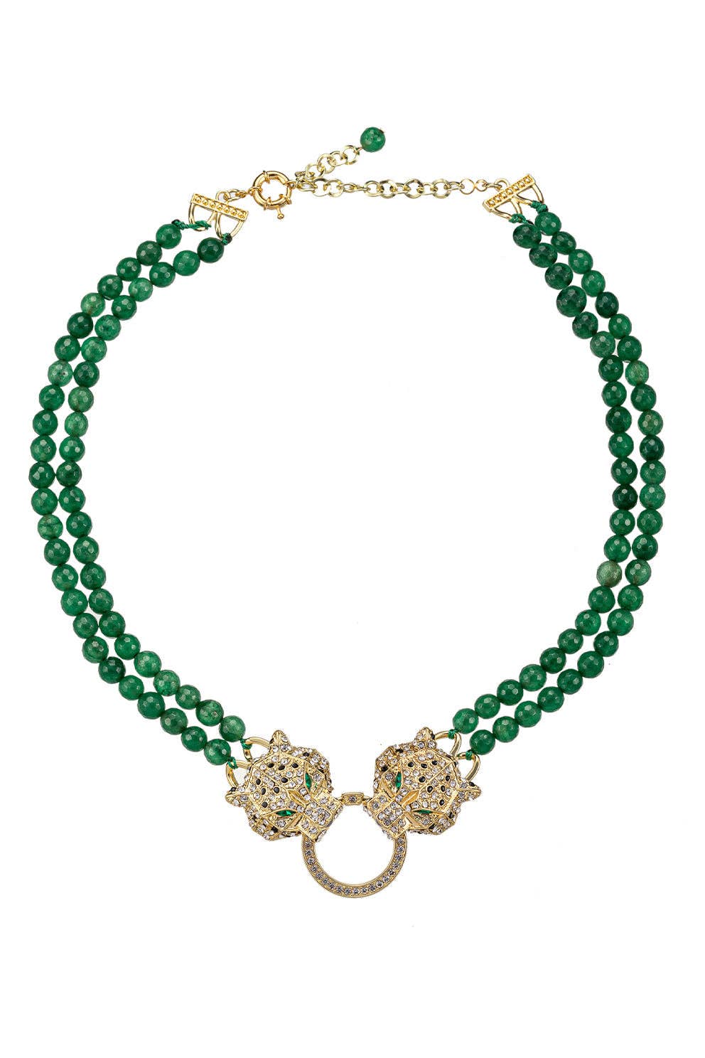 Double Leopard Natural Stone Necklace - Born To Glam Born To Glam