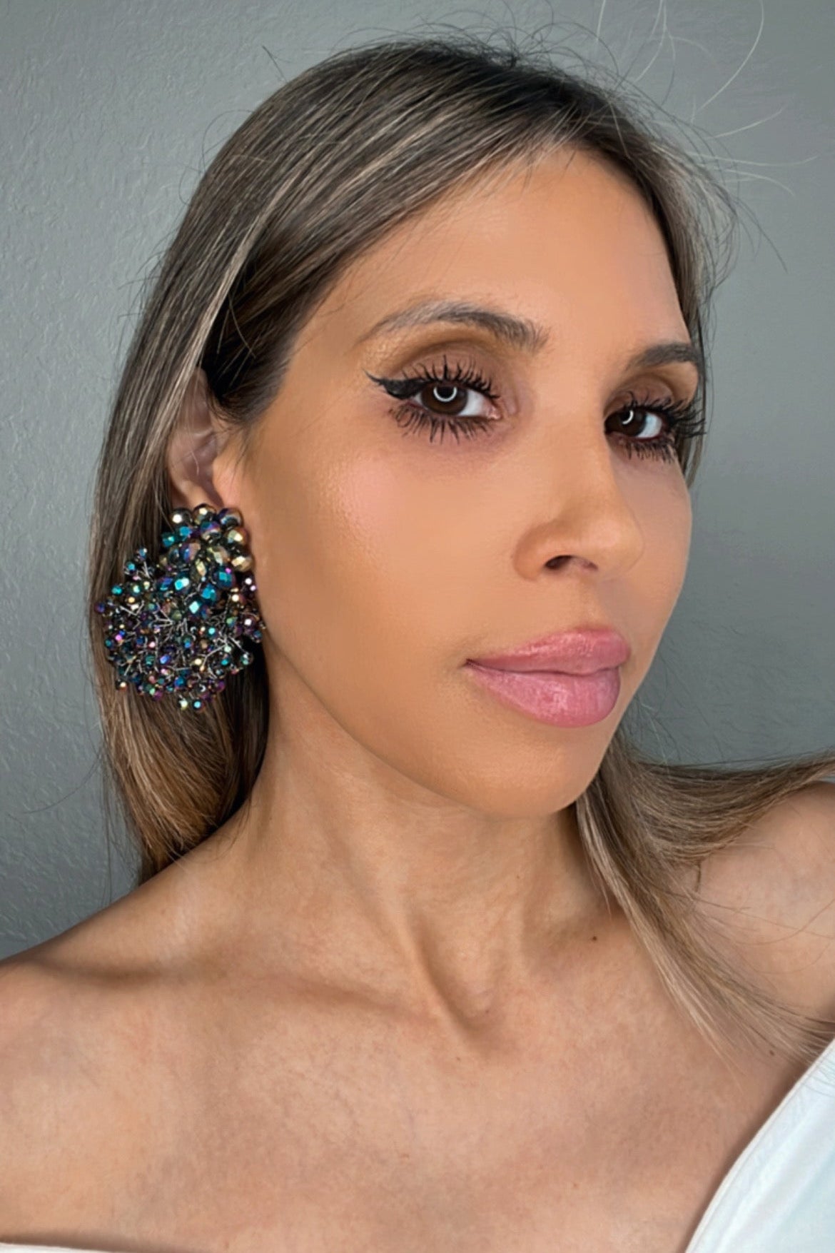 Crystal Sculpture Statement Clip On Earring - Born To Glam Born To Glam