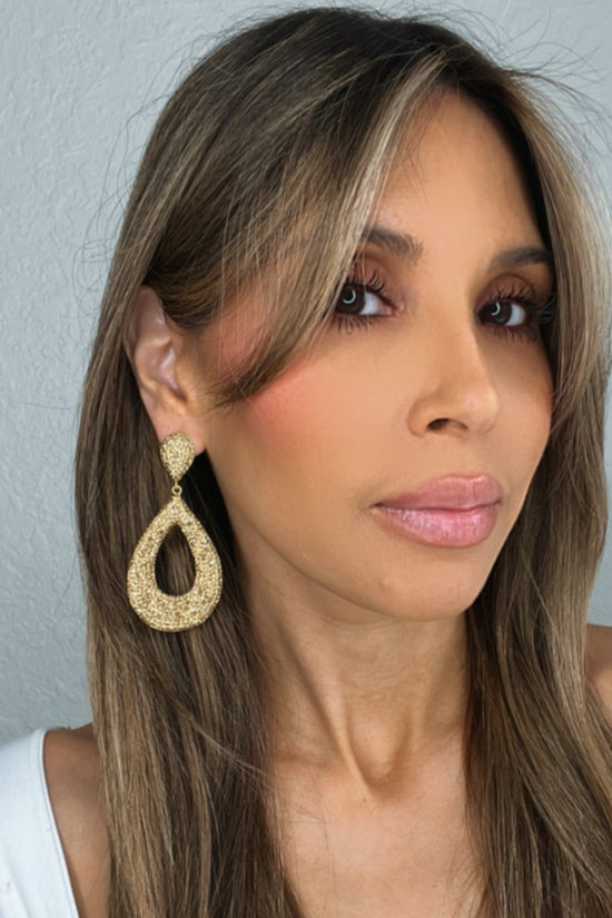 Load image into Gallery viewer, Open Teardrop Crystal 925 Sterling Silver Statement Earrings - Born To Glam
 Born To Glam