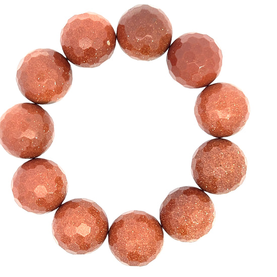 Goldstone Sphere Stretch Bracelet - Born To Glam Born To Glam