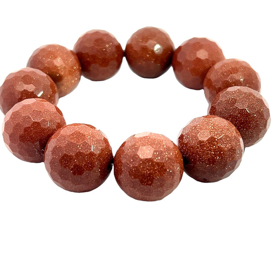 Goldstone Sphere Stretch Bracelet - Born To Glam Born To Glam