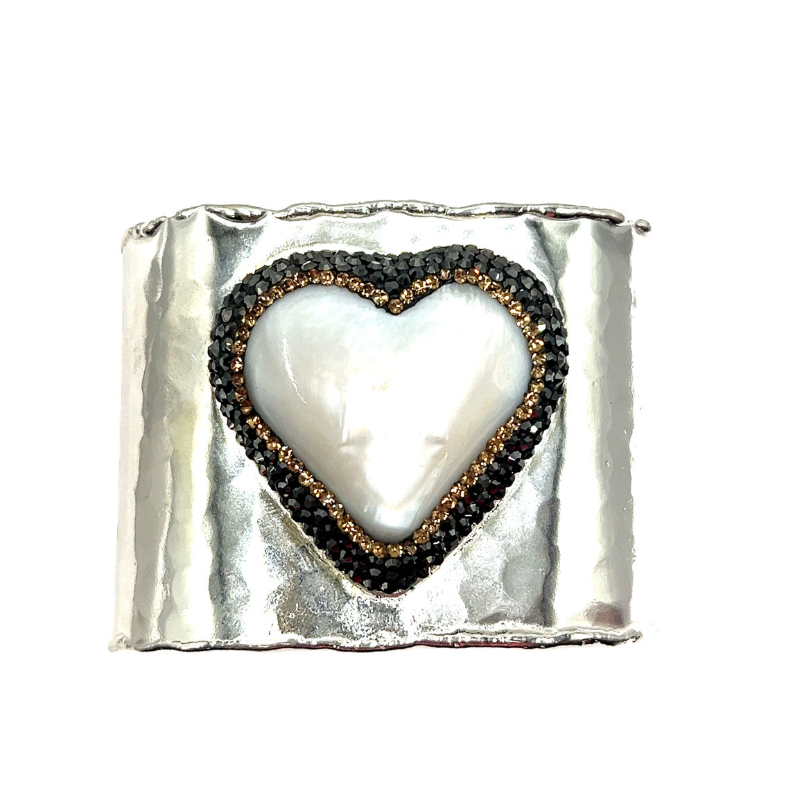 Gemstone Silver Adjustable Cuff Bracelet - Born To Glam Born To Glam