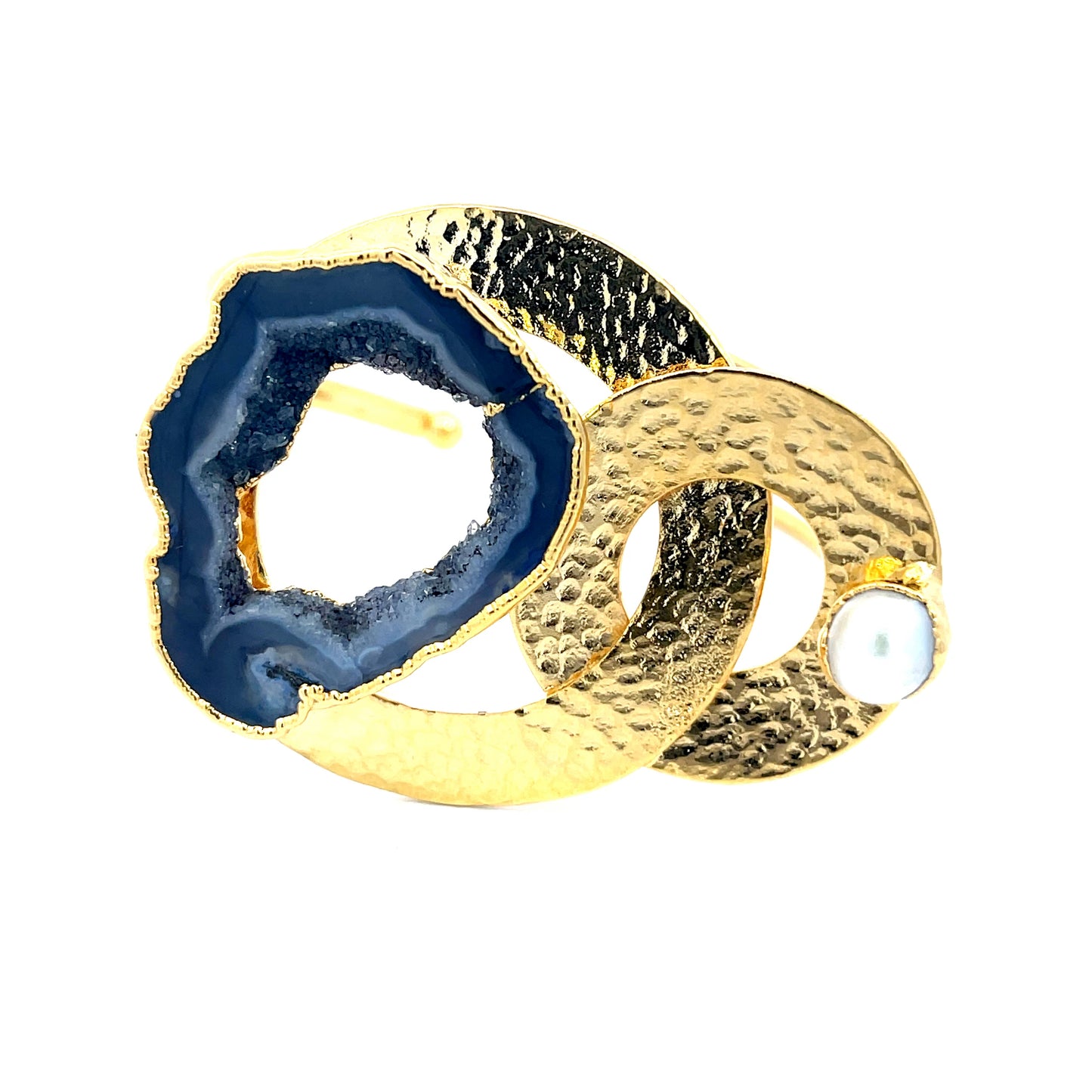 Gold Brass Black Druzy Set - Born To Glam Born To Glam