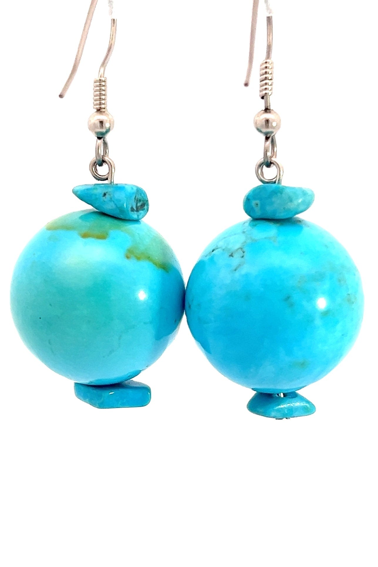 Turquoise Howlite Sphere Sterling Silver Earring - Born To Glam Born To Glam