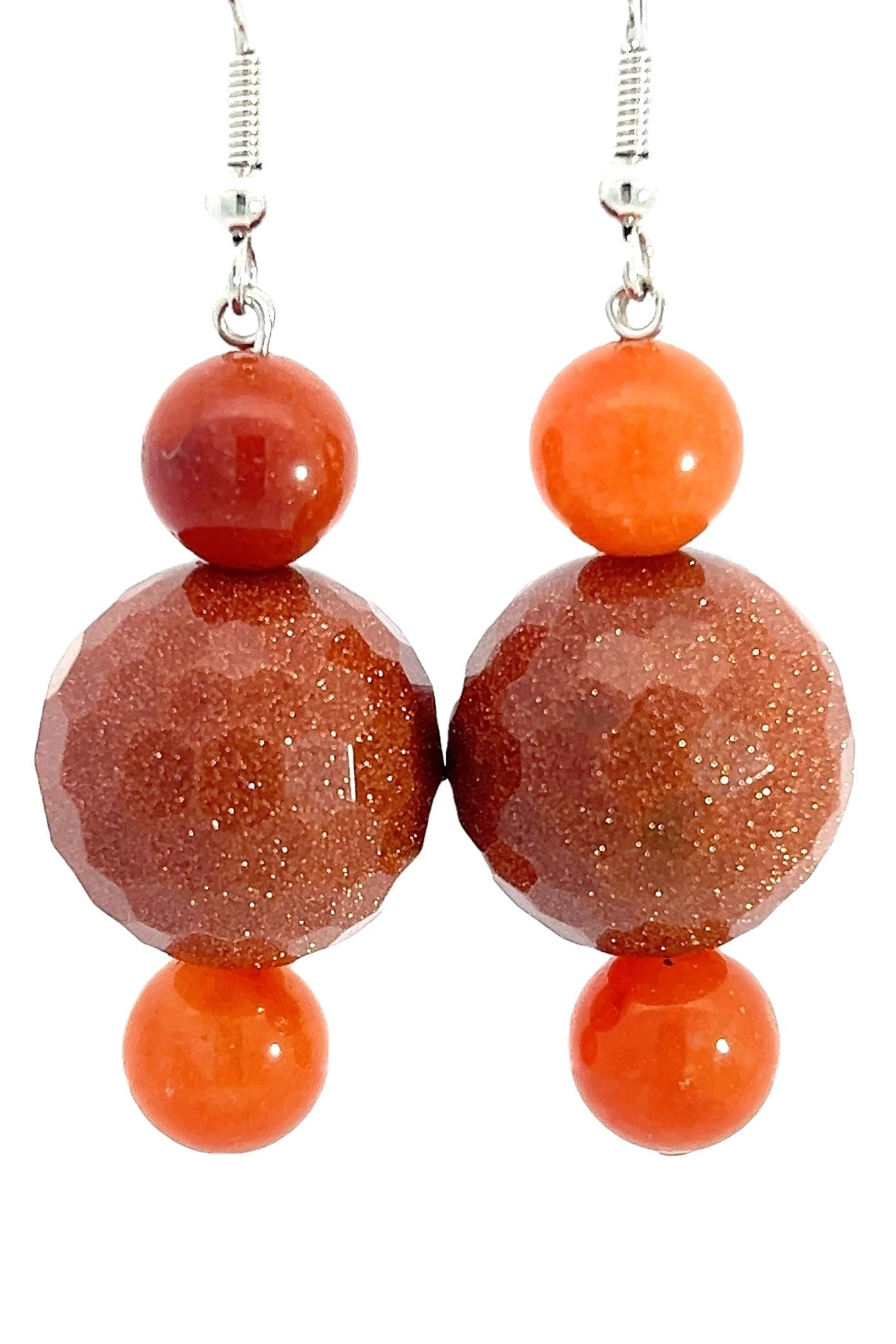 Goldstone Sphere Sterling Silver Earring - Born To Glam Born To Glam