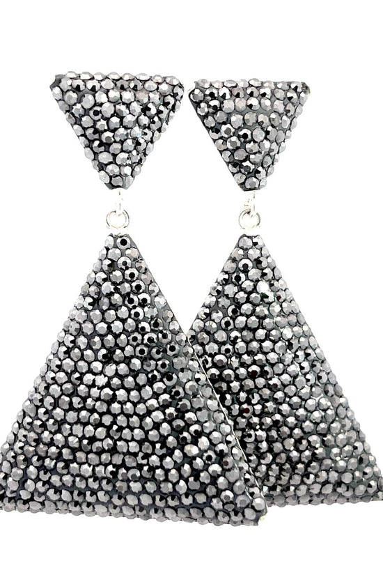 Load image into Gallery viewer, Pyramid Crystal 925 Sterling Silver Dangle Earring - Born To Glam
 Born To Glam