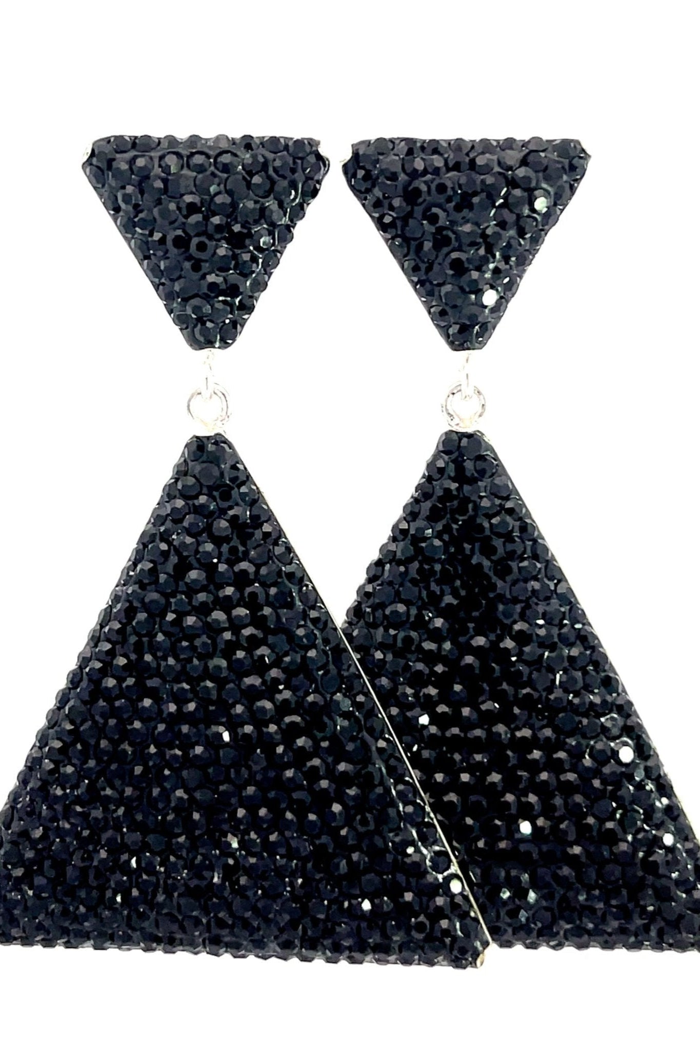 Pyramid Crystal 925 Sterling Silver Dangle Earring - Born To Glam Born To Glam