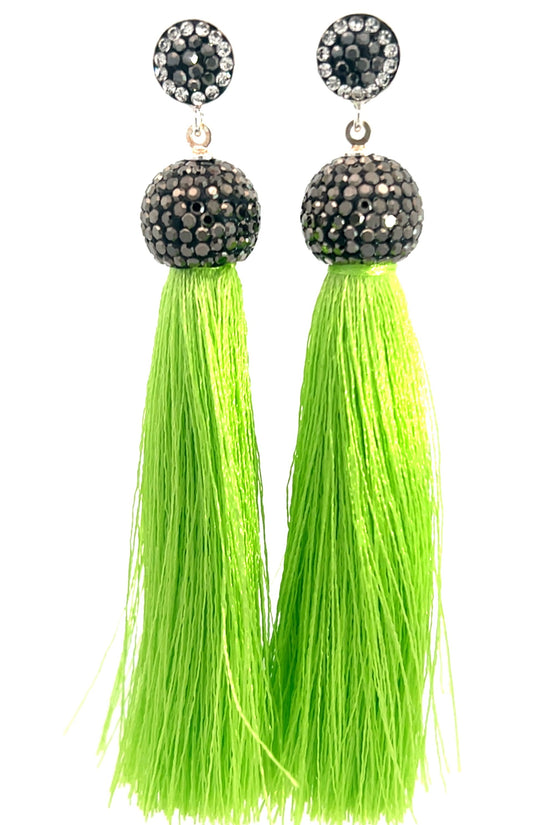 Vibrant 925 Sterling Silver Tassel Earring - Born To Glam Born To Glam