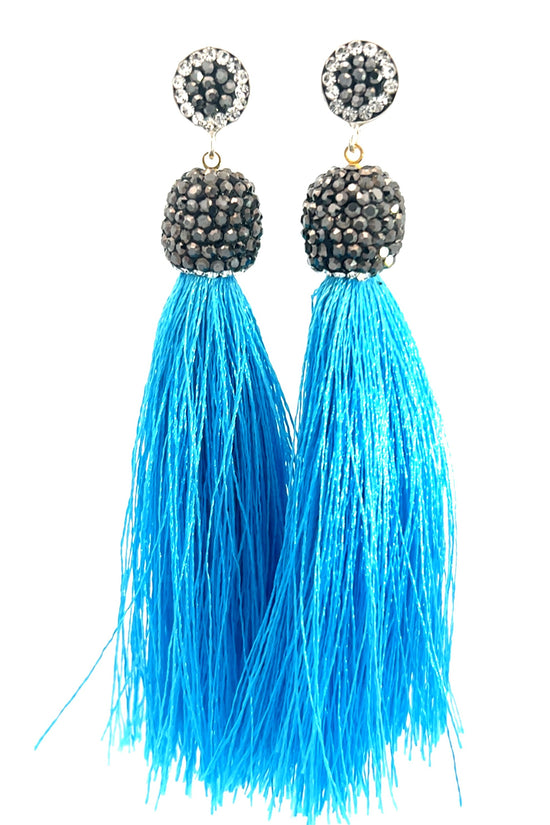 Load image into Gallery viewer, Vibrant 925 Sterling Silver Tassel Earring - Born To Glam
 Born To Glam