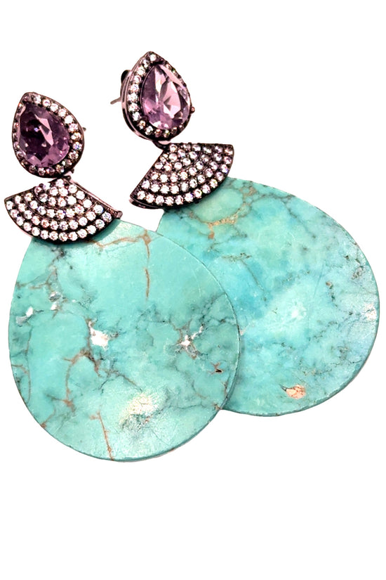 Turquoise Cubic Drop Earring - Born To Glam Born To Glam