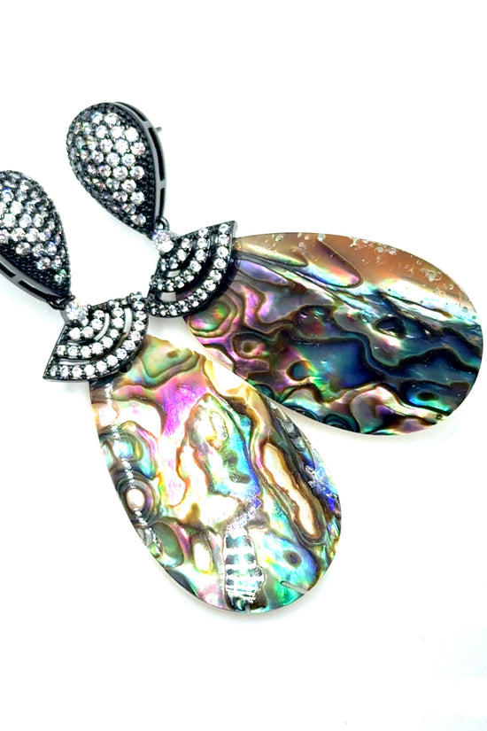 Abalone Cubic Crystal Drop Earring - Born To Glam Born To Glam
