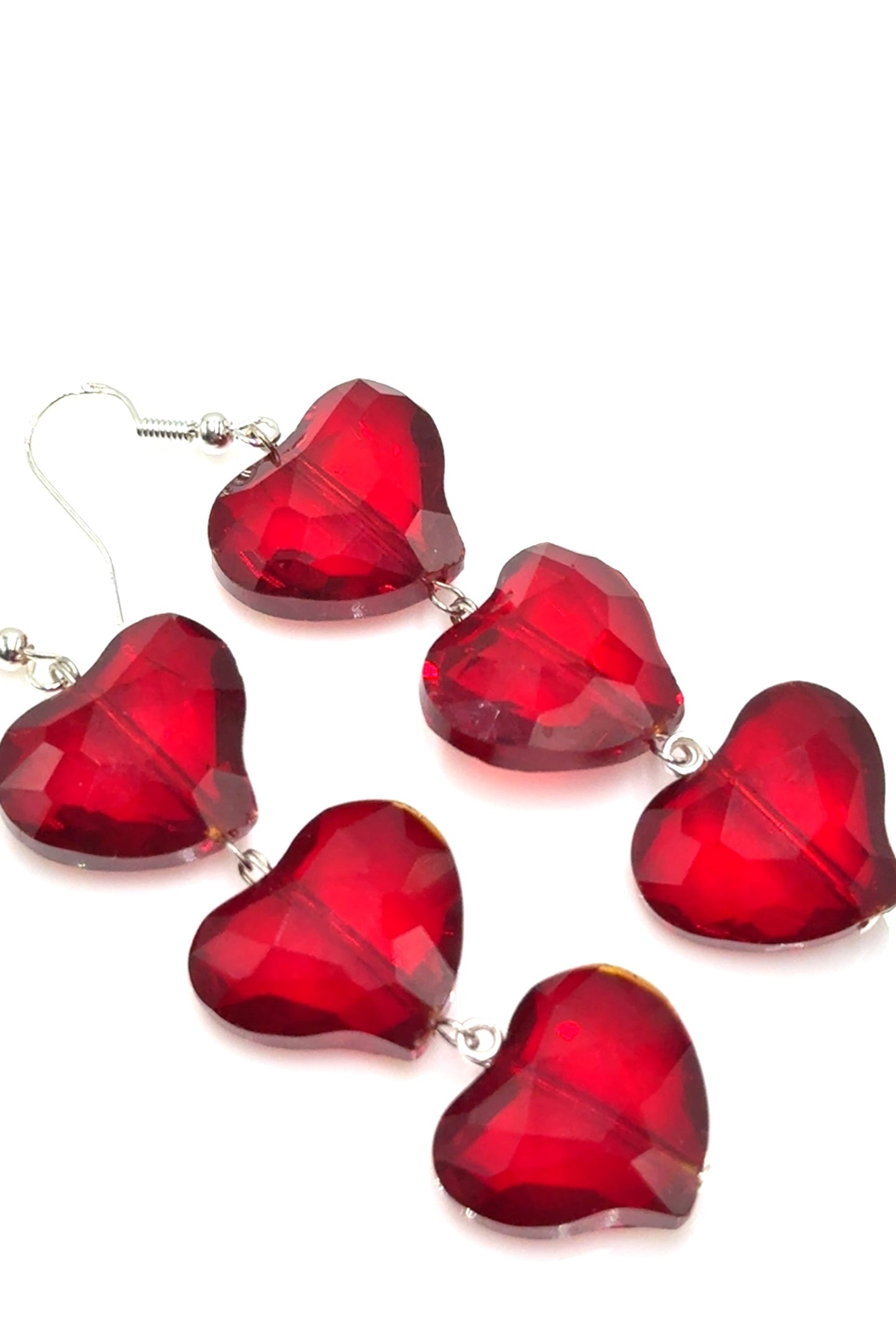 Crystal Heart Sterling Silver Dangle Earring - Born To Glam Born To Glam