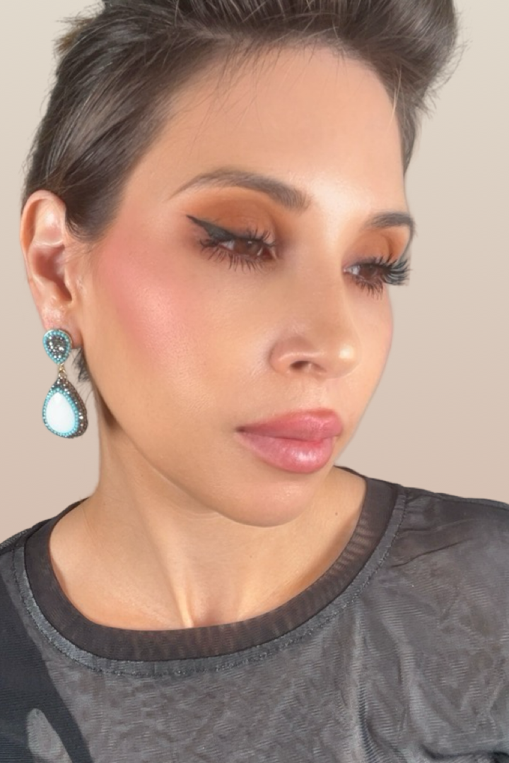 Teardrop Gemstone Crystal Drop Earrings - Born To Glam Born To Glam