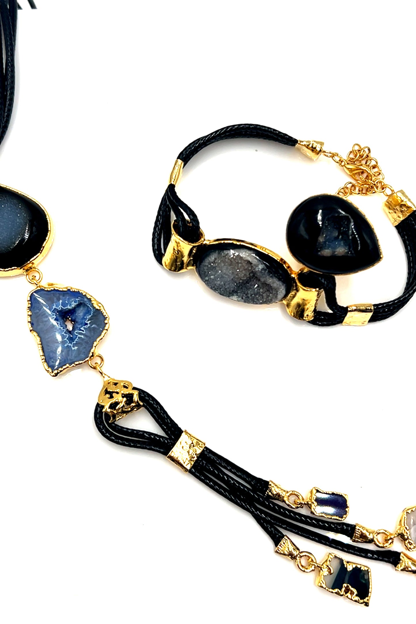 Agate Gemstone Necklace & Bracelet Set - Born To Glam Born To Glam