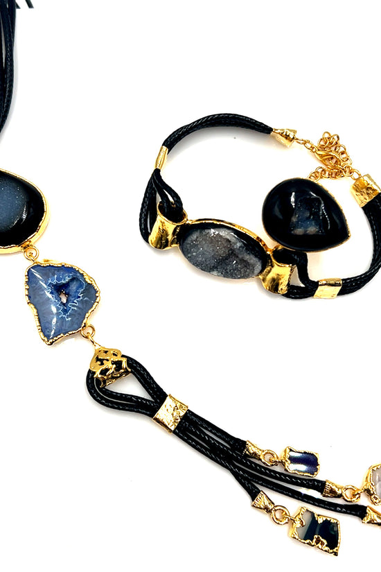 Agate Gemstone Necklace & Bracelet Set - Born To Glam Born To Glam