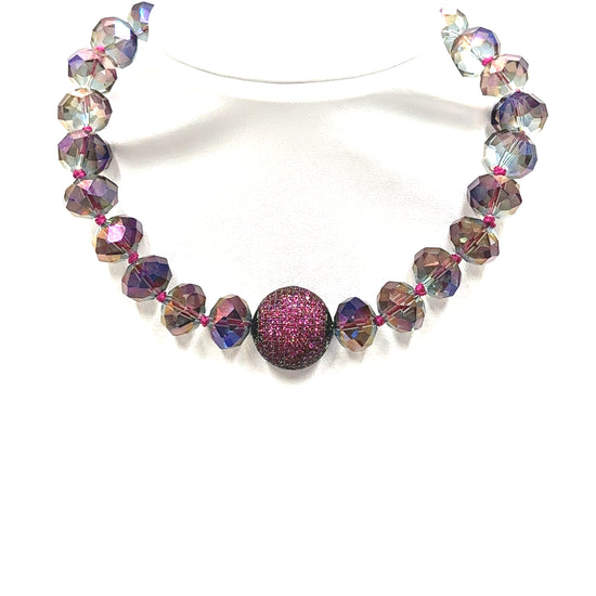 Adjustable Crystal Pave Short Necklace - Born To Glam Born To Glam