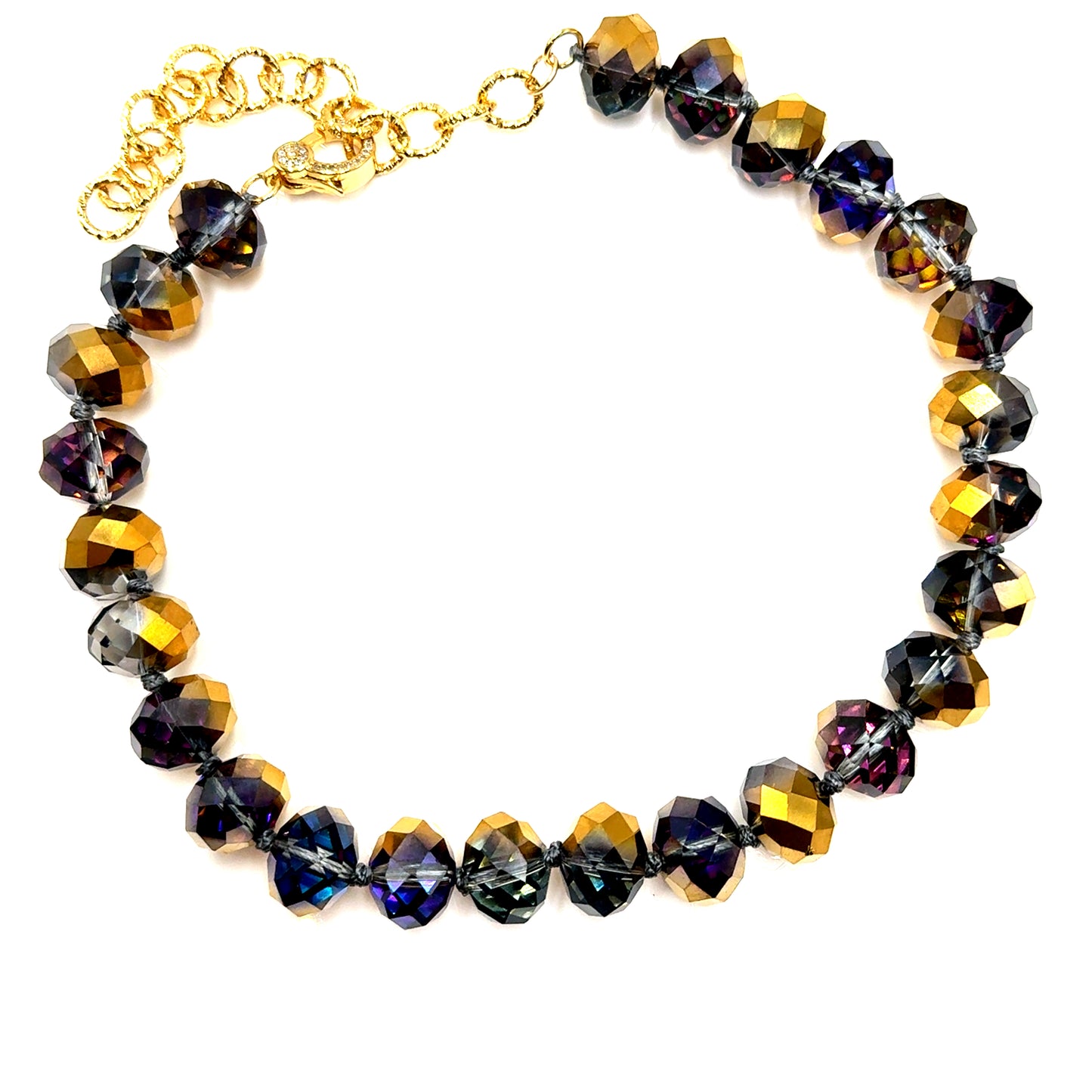 Adjustable 16mm Rondelle Short Necklace - Born To Glam Born To Glam