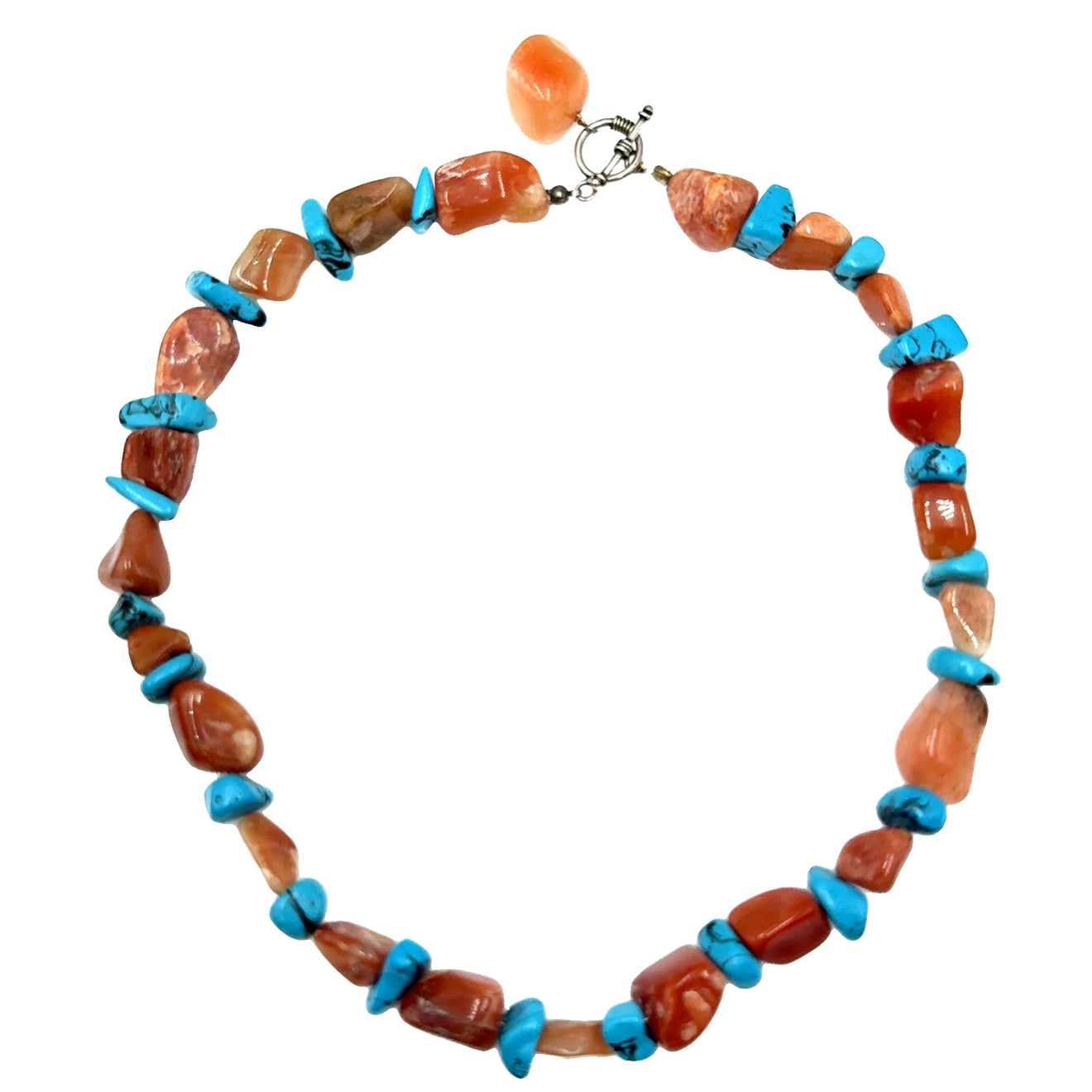 Carnelian & Turquoise Gemstone Necklace - Born To Glam Born To Glam