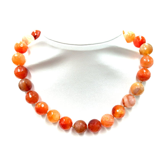 Carnelian 16mm Gemstone Necklace - Born To Glam Born To Glam