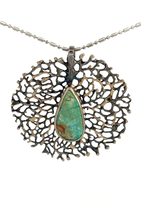 Sterling Silver Turquoise Web Pendant - Born To Glam Born To Glam