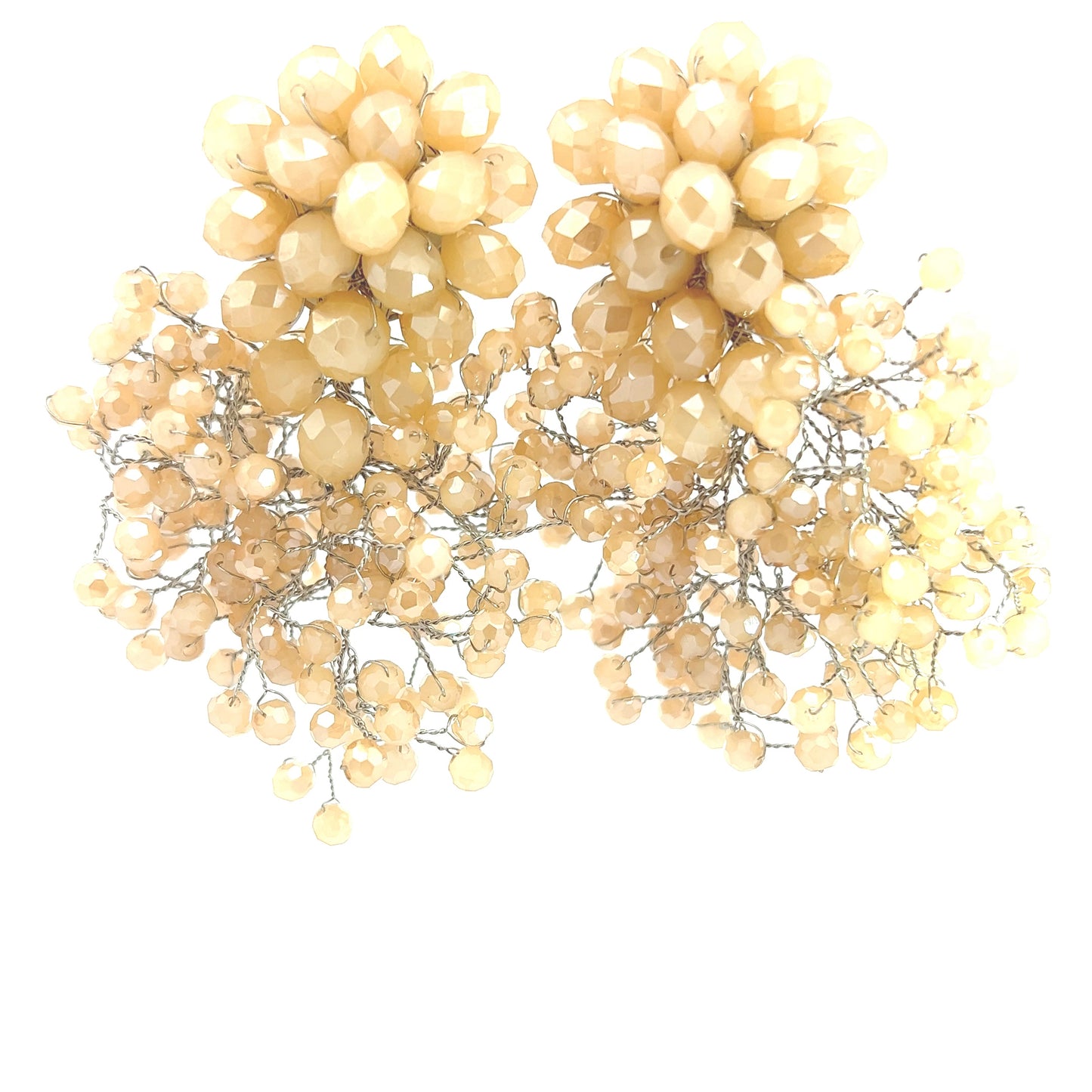 Nude Crystal Sculpture Statement Clip On Earring - Born To Glam Born To Glam