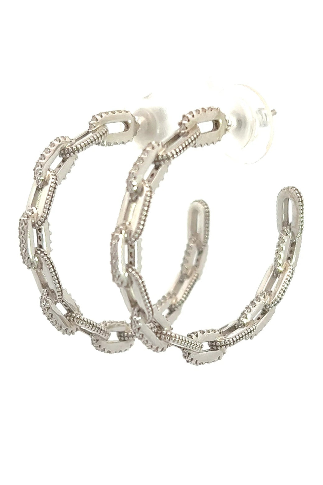 Silver Chain Link Hoop - Born To Glam Born To Glam