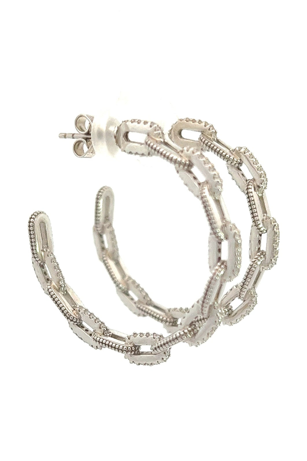 Silver Chain Link Hoop - Born To Glam Born To Glam
