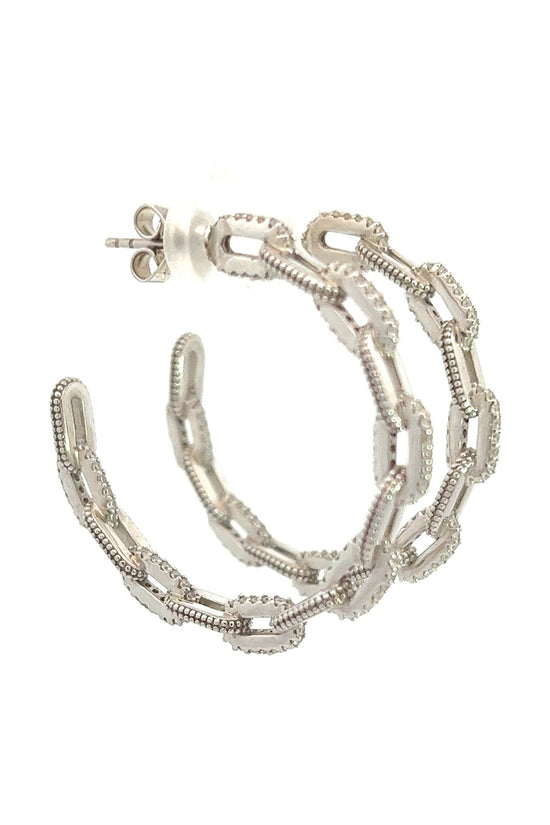 Silver Chain Link Hoop - Born To Glam Born To Glam