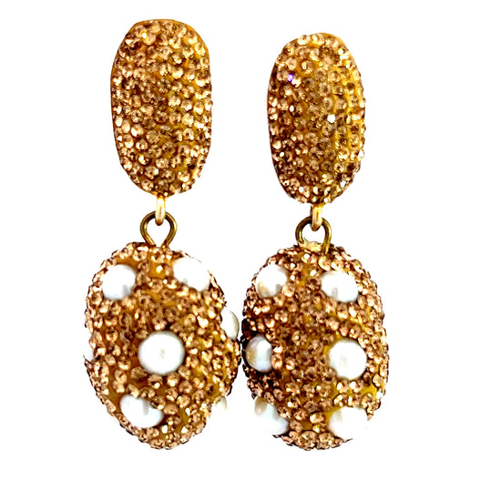 Golden Pearl Dangle Earring - Born To Glam Born To Glam