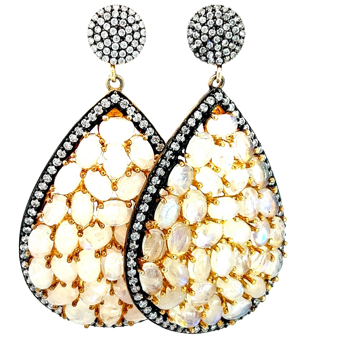 White Mini Quartz Gemstone Sterling Silver Earring - Born To Glam Born To Glam