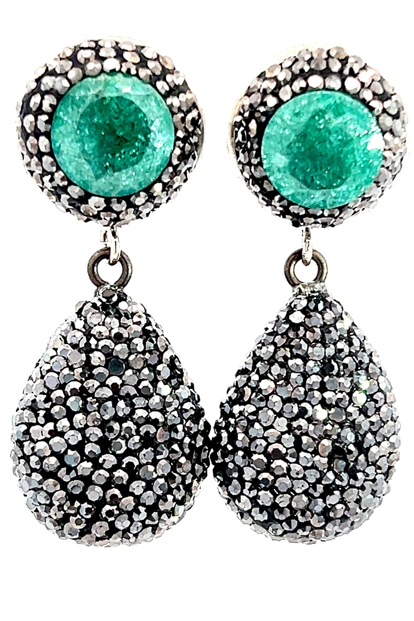 Silver Crystal Gemstone Sterling Silver Earring - Born To Glam Born To Glam