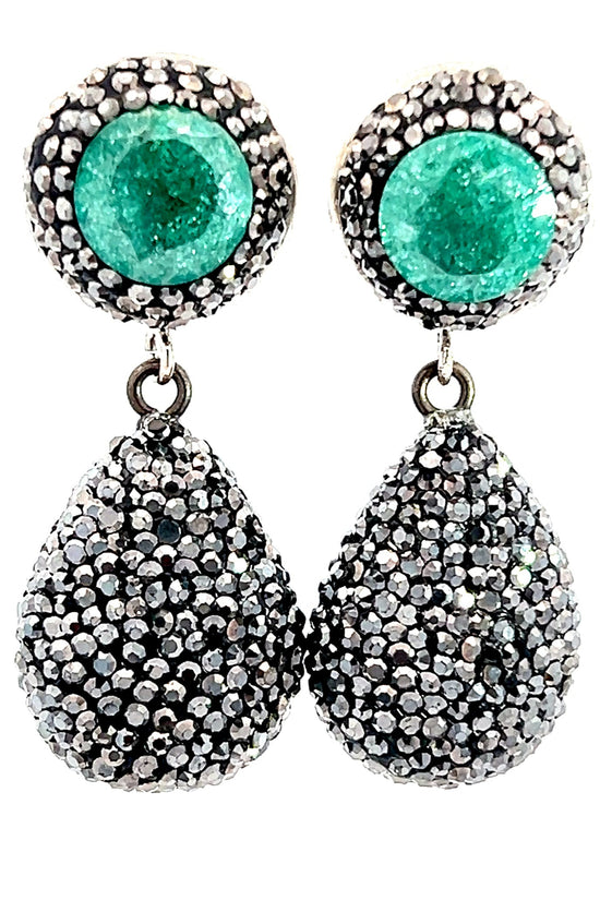 Silver Crystal Gemstone Sterling Silver Earring - Born To Glam Born To Glam