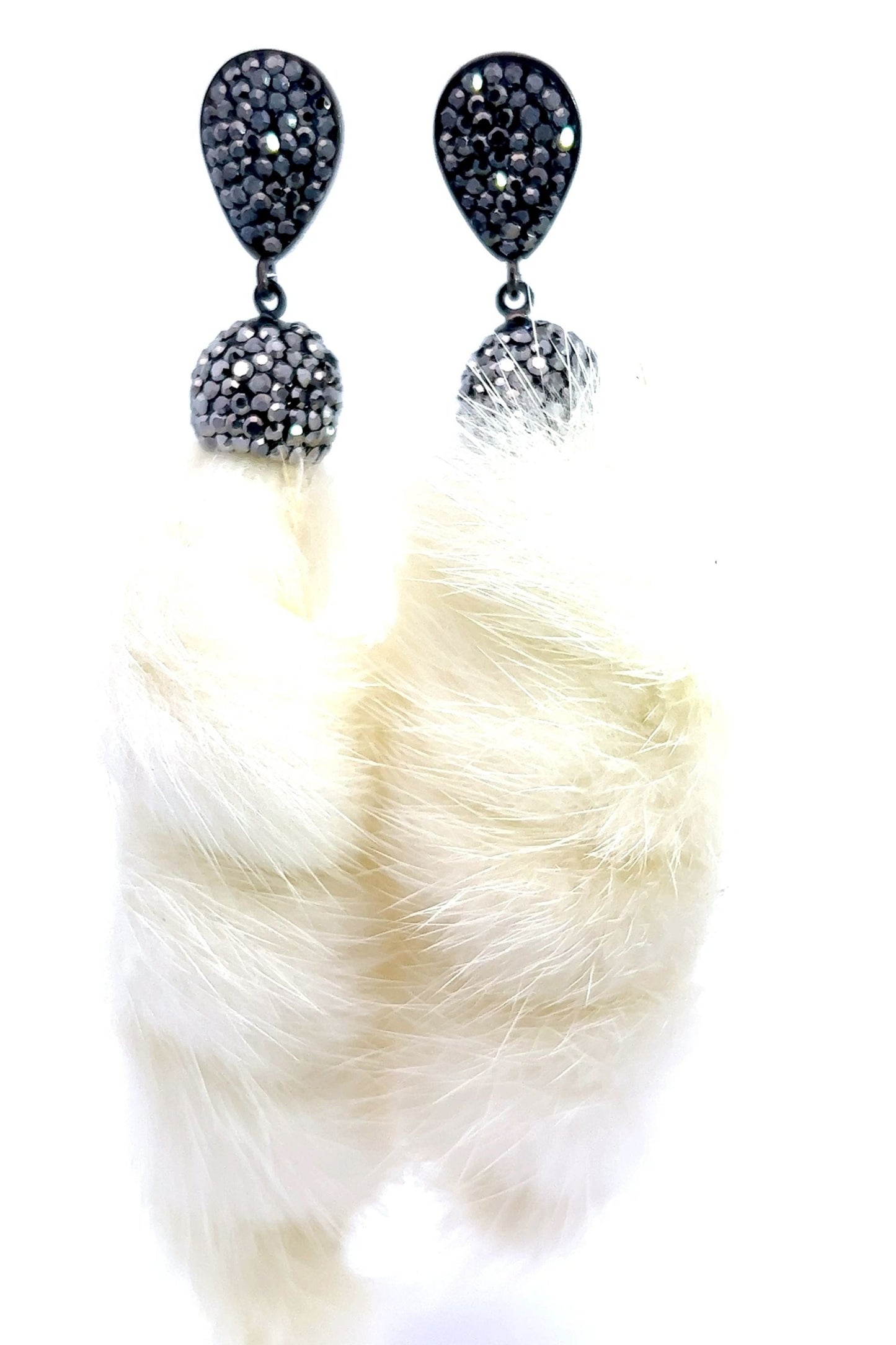 Fur Swirl Crystal Drop Earrings - Born To Glam Born To Glam