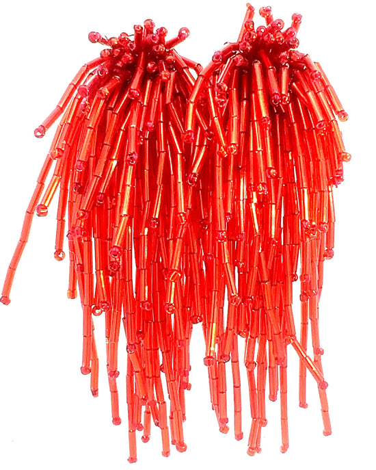 Load image into Gallery viewer, Red Waterfall Crystal Statement Clip On Earring - Born To Glam
 Born To Glam