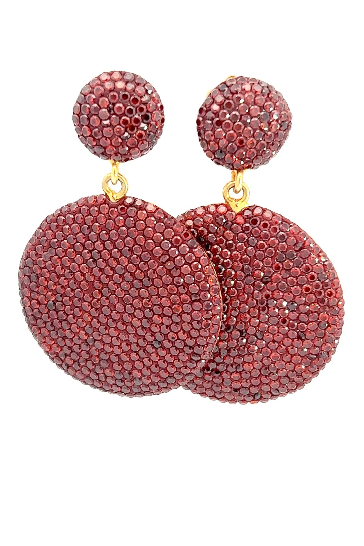 Rust Round Crystal Earring - Born To Glam Born To Glam