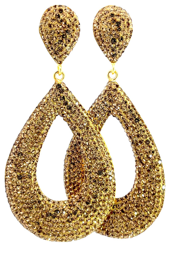 Load image into Gallery viewer, Open Teardrop Crystal 925 Sterling Silver Statement Earrings - Born To Glam
 Born To Glam