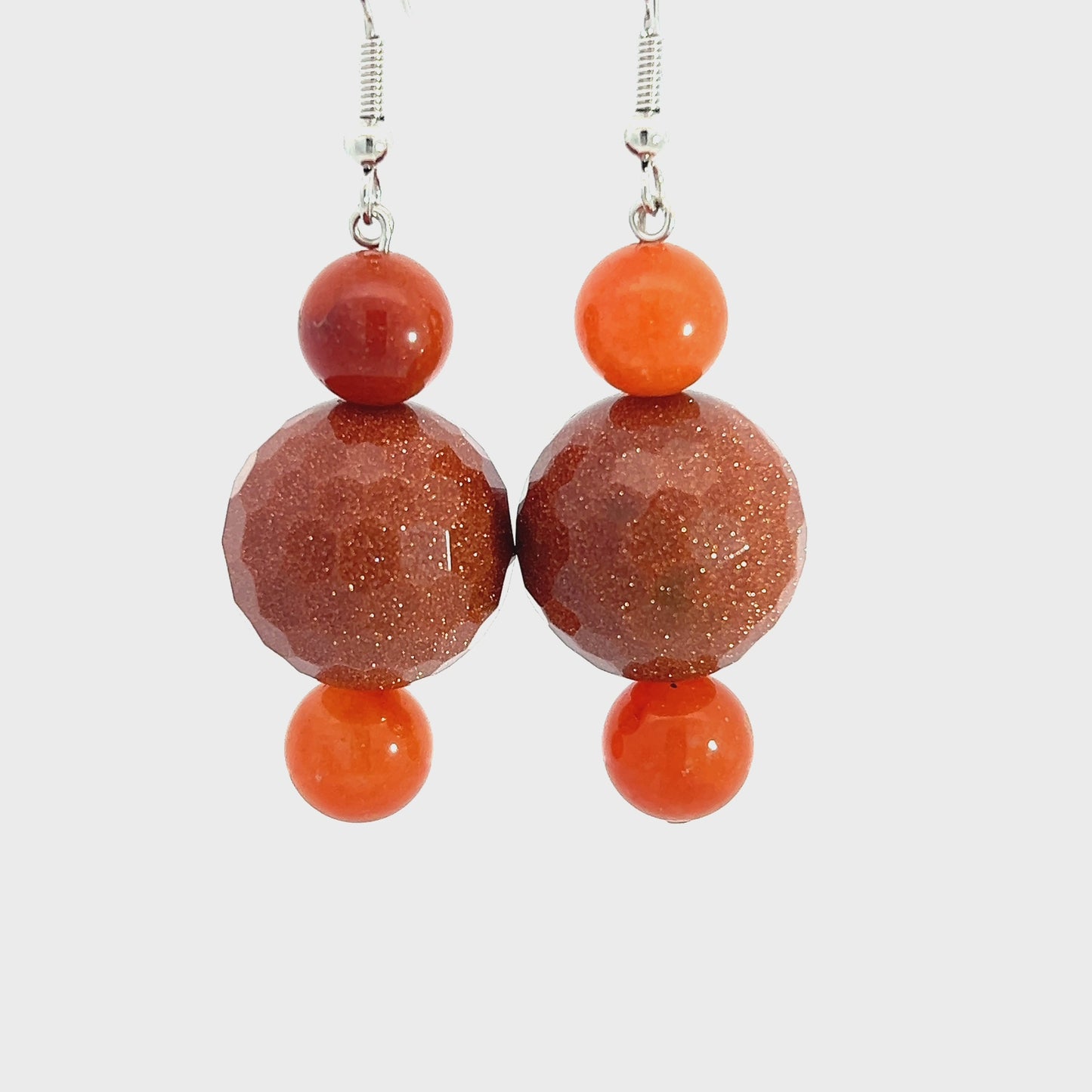 Load and play video in Gallery viewer, Goldstone Sphere Sterling Silver Earring
 Born To Glam
