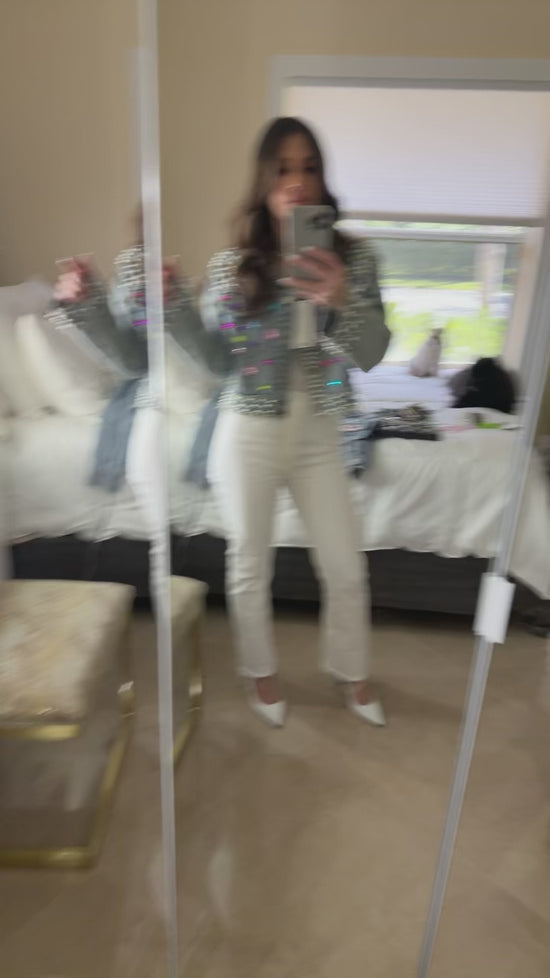 Load and play video in Gallery viewer, Glam Gemstone Pearl Denim Jacket
 Born To Glam